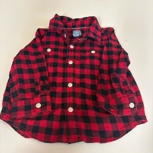 Baby Gap Red And Black Plaid Button Down Size 12-18 Months